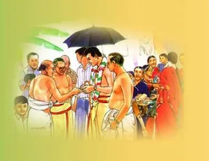 The groom during the Snathakam ceremony